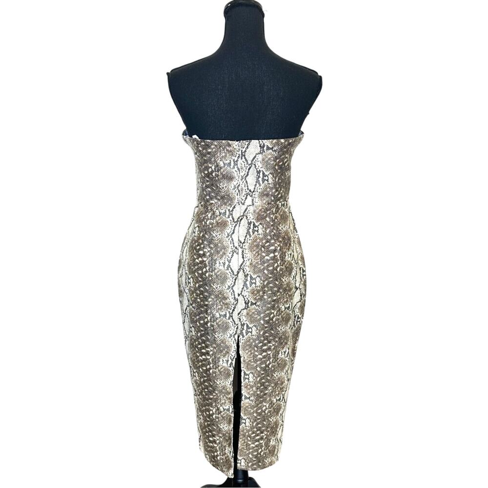 Katie May Python Faux Leather Strapless Midi Dres… - image 8